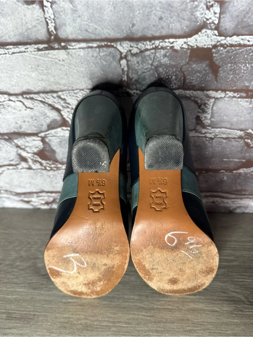 re-mix vintage Aviator 1930’s Blue Leather Peep Toe Heels Women Sz 6.5M US/37EU
